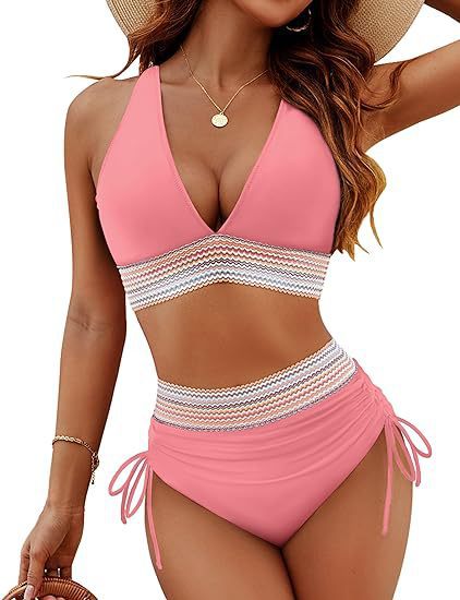 Bikinis komplekts ar augstu jostasvietu un vēdera kontroles funkciju