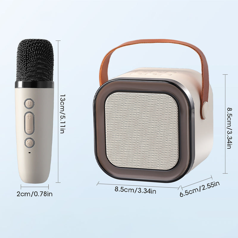 Mini karaoke iekārta ar bezvadu mikrofoniem