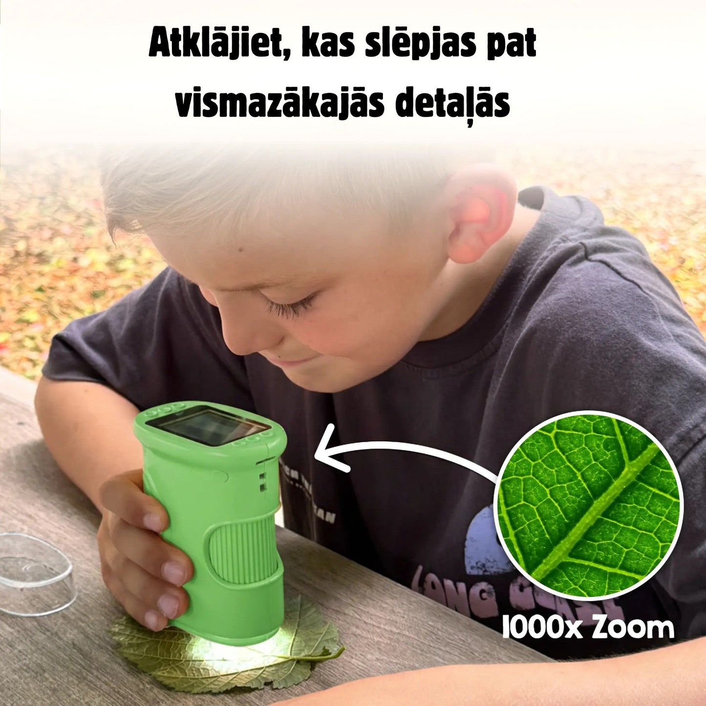 Viedais piedzīvojumu mikroskops ar ekrānu bērniem