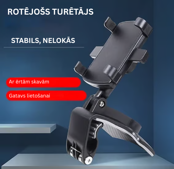 360 grādu rotējošs automašīnas tālruņa turētājs