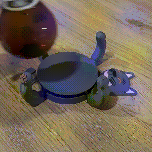 3D kaķu dzērienu paliktņi
