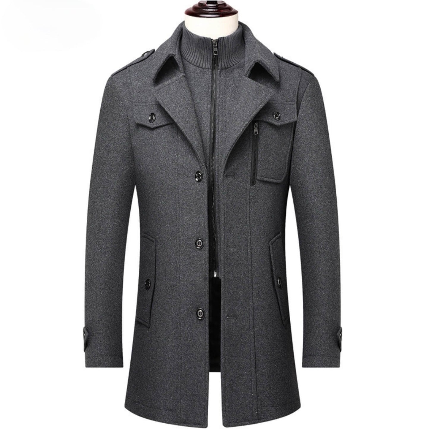 WoolGuard™ Peaky Blinders ziemas mētelis | Grezns vīriešu mētelis ar dubulto apkakli