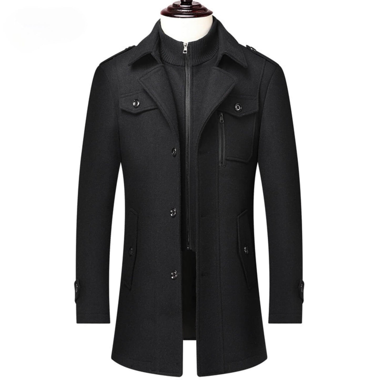 WoolGuard™ Peaky Blinders ziemas mētelis | Grezns vīriešu mētelis ar dubulto apkakli