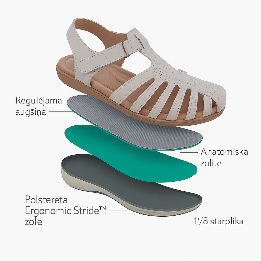 Vieglas ortopēdiskas ādas sandales – augstākās kvalitātes komforts