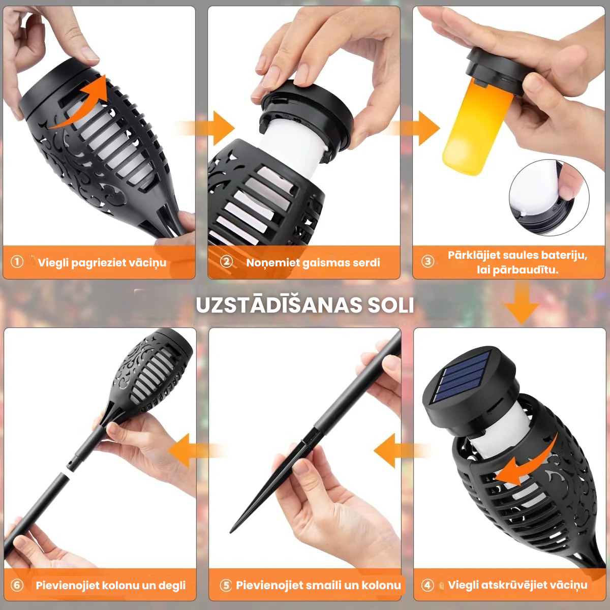 š„ 2025 Saules enerÄ£ijas lampas ā Ära dekors ar liesmas efektu