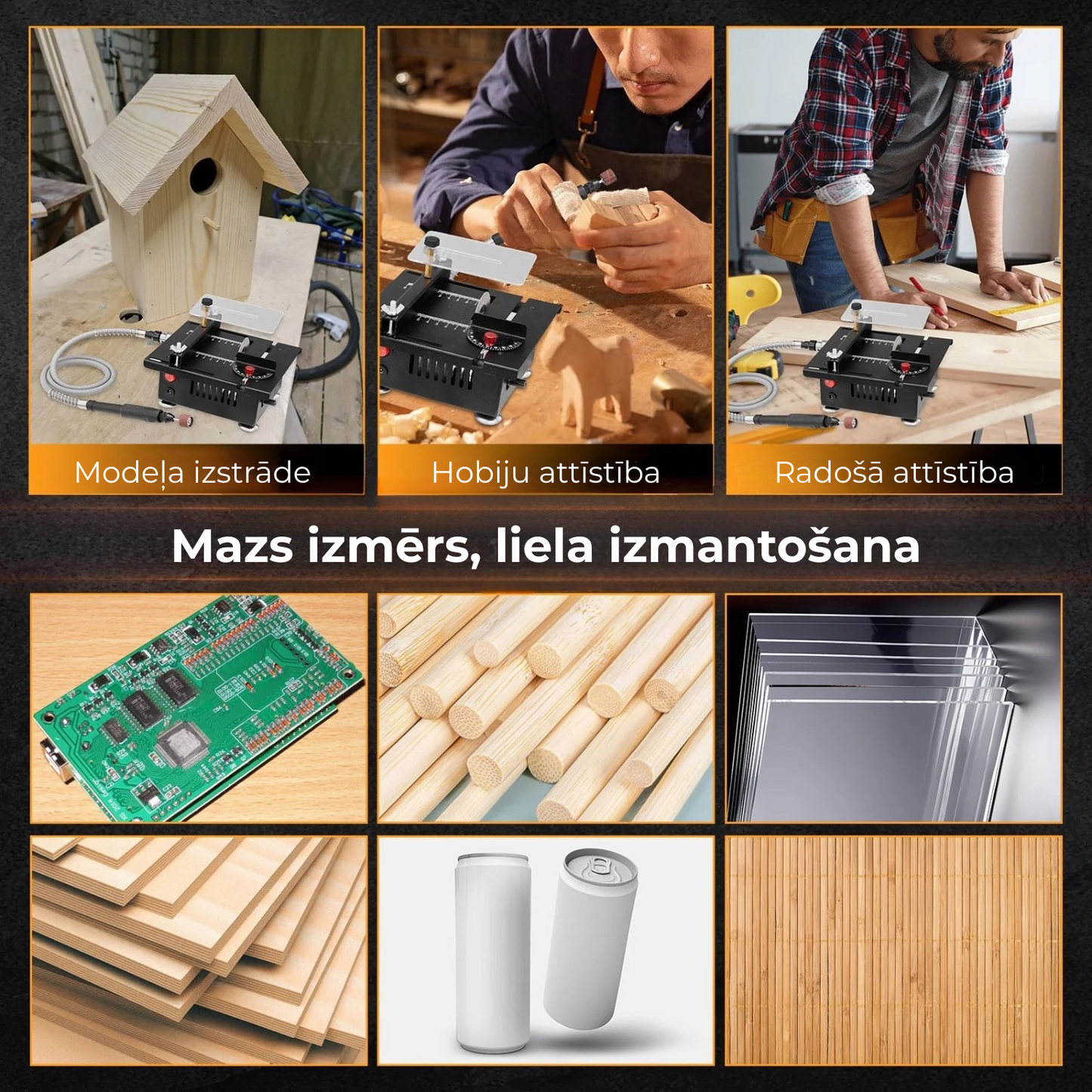 Mini daudzfunkcionālais galda zāģis