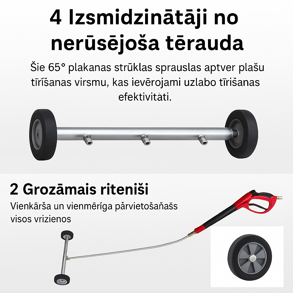 UnderWash – Augstspiediena mazgāšanas rīks auto apakšas tīrīšanai