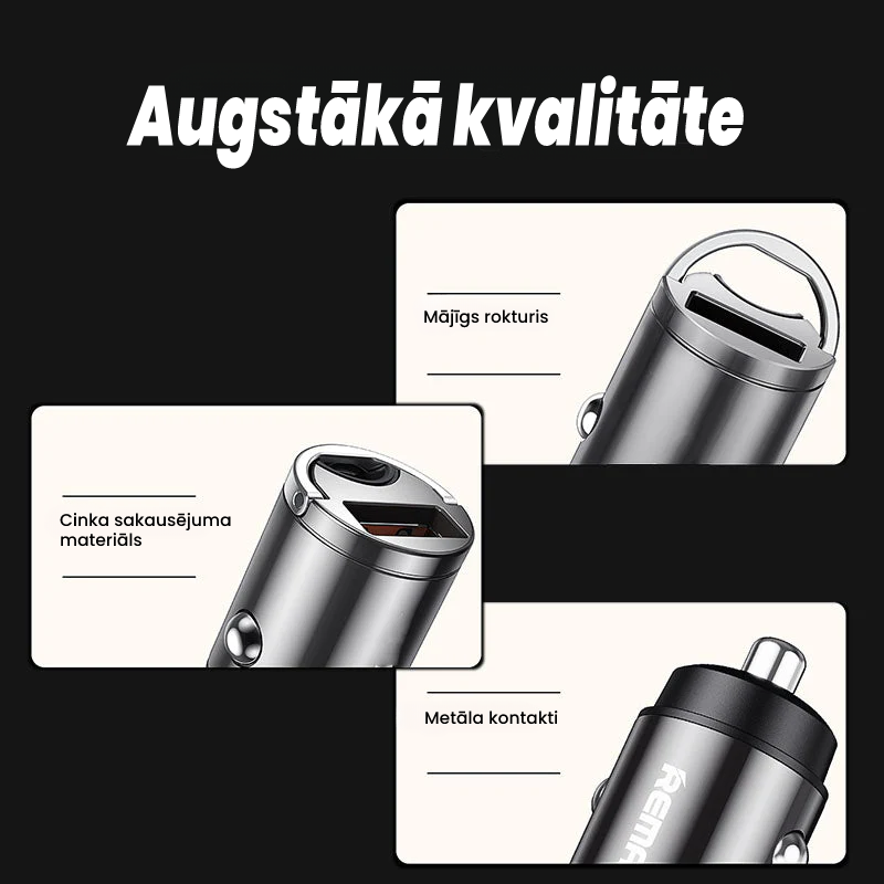 "CarAdapt" ātrās uzlādes tālruņa lādētājs automašinā