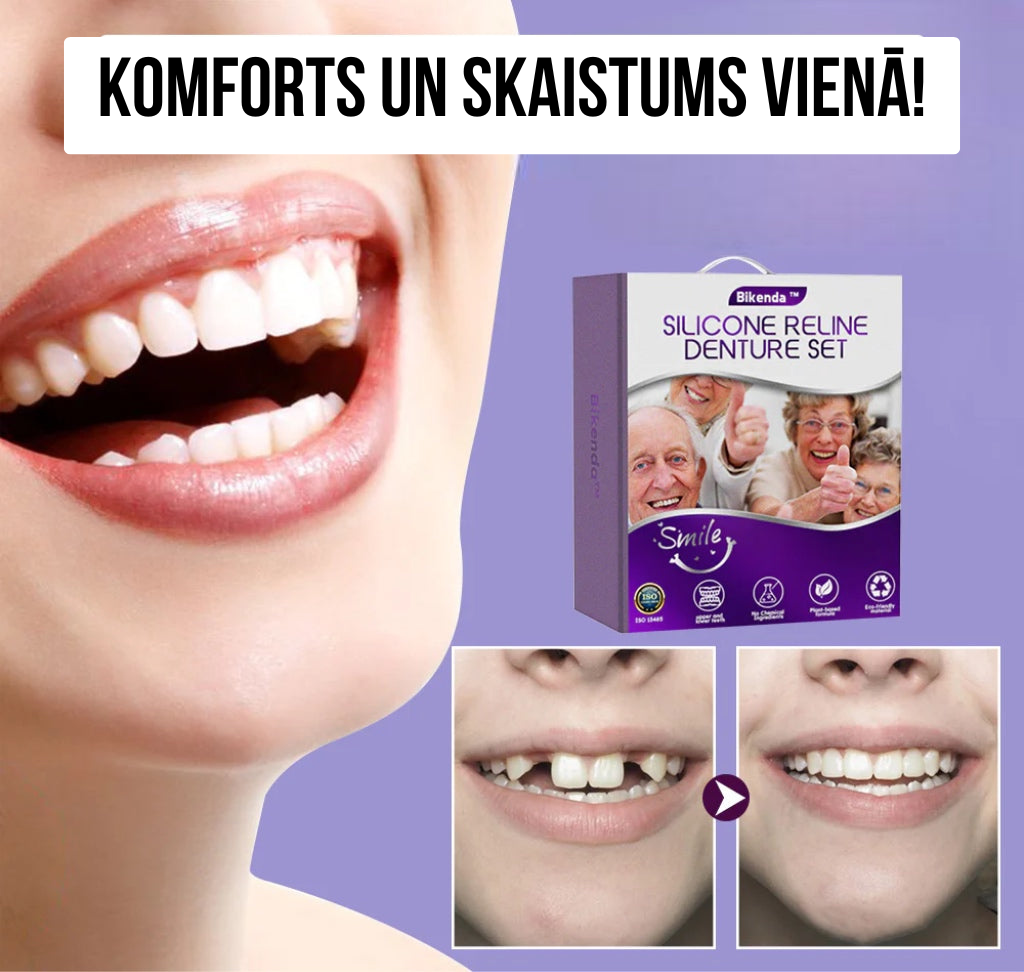 Silicone zobu protēžu komplekts 👨🏻⚕️ Ieteicams Vācijas zobārstu asociācijas 🍀
