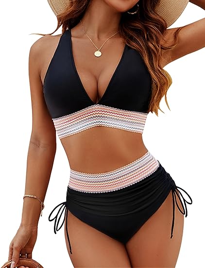 Bikinis komplekts ar augstu jostasvietu un vēdera kontroles funkciju