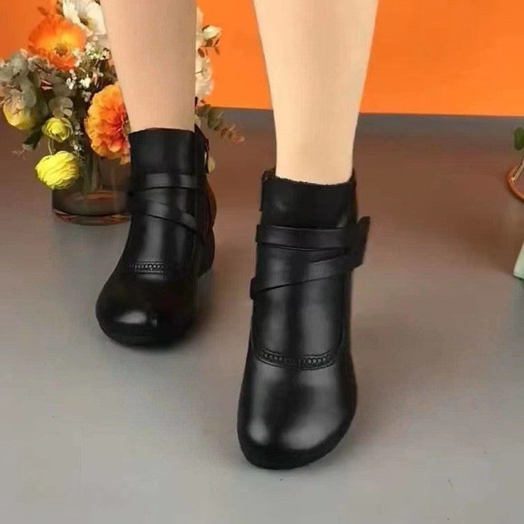 Ortopēdiskie sieviešu retro īsie zābaki