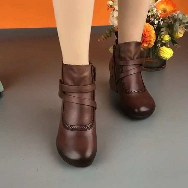 Ortopēdiskie sieviešu retro īsie zābaki