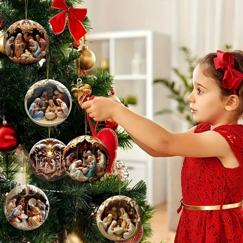 “Kristus dzimšanas” diska formas Ziemassvētku dekorāciju komplekts