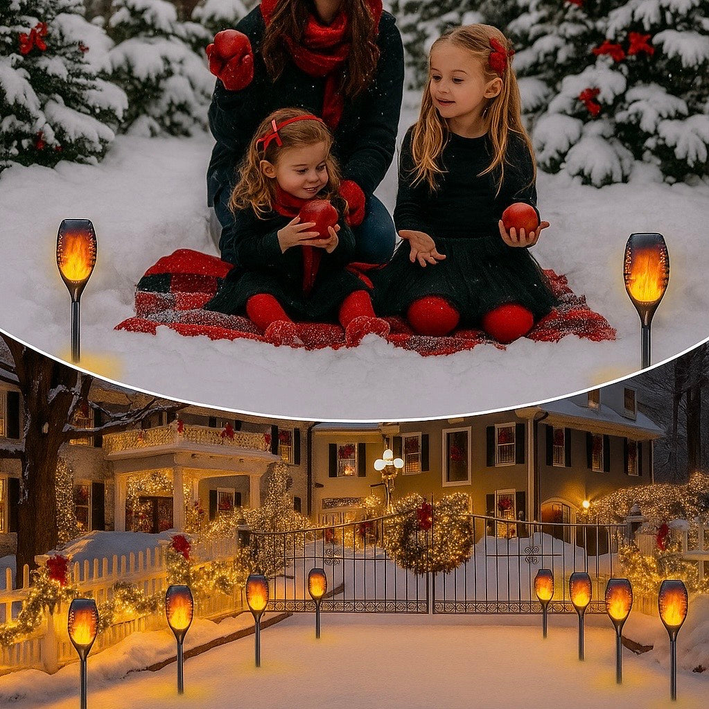 🔥 2025 Saules enerģijas lampas – Āra dekors ar liesmas efektu