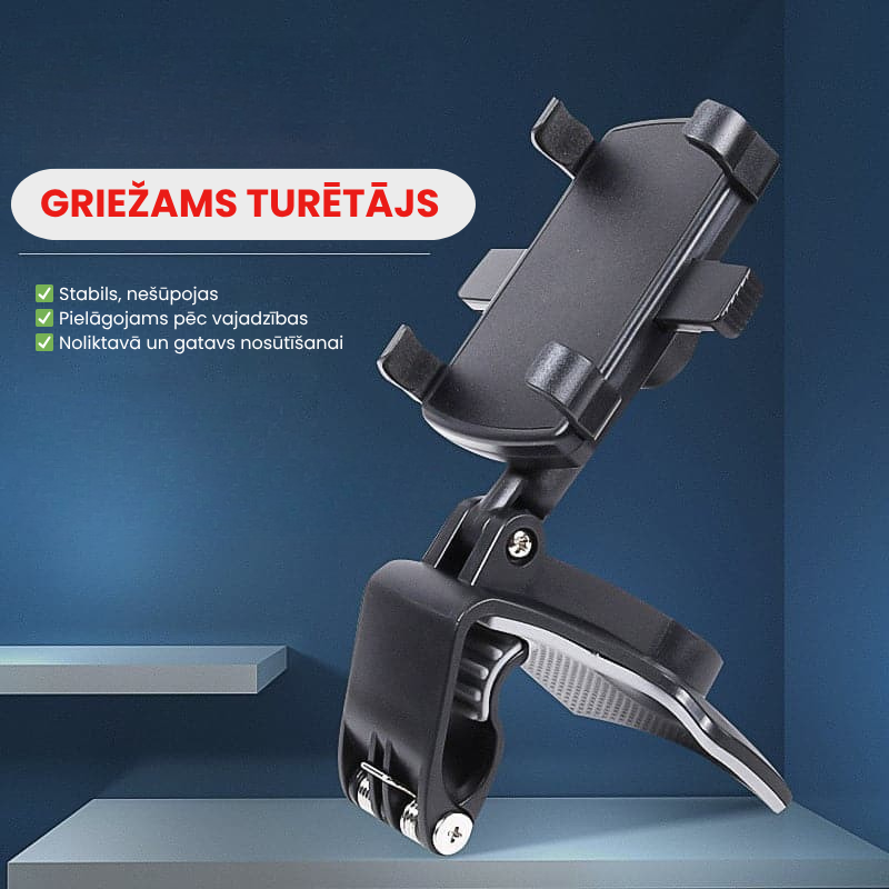 Daudzfunkcionāls mobilā tālruņa turētājs automašīnai