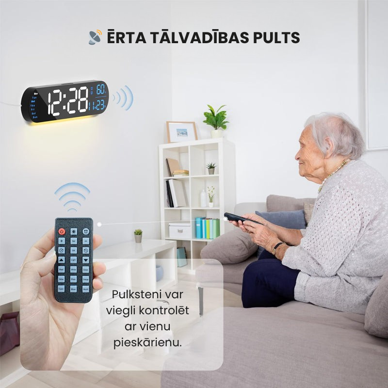 Daugfunkcionāls LED displeja pulkstenis