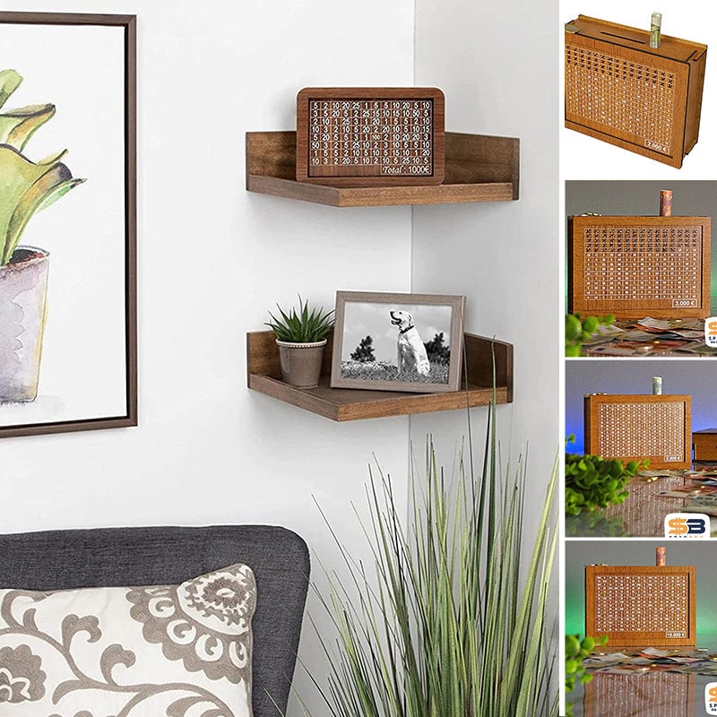 💶 Koka naudas kaste ar iegravētiem attēliem 🔐