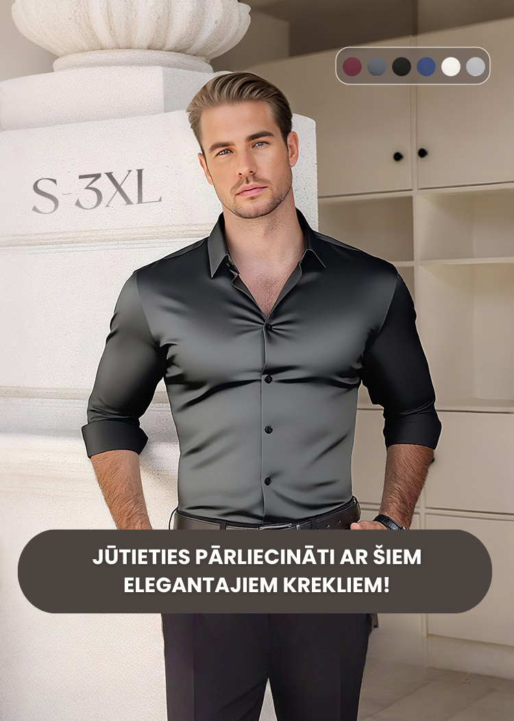 Vīriešu krekli ar garām piedurknēm, atloki un pogas, vienkrāsaini