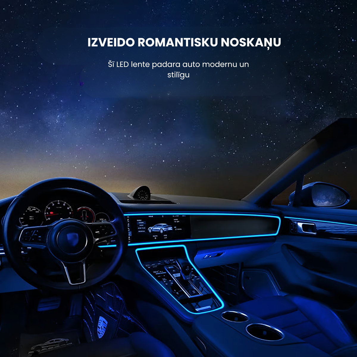 🚗 Automašīnas dekoratīvā RGB LED sloksne💡