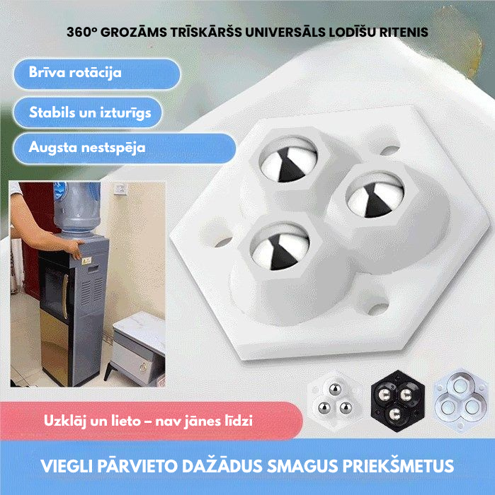 360° rotējoši trīskāršie mēbeļu ritentiņi