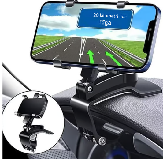 360 grādu rotējošs automašīnas tālruņa turētājs