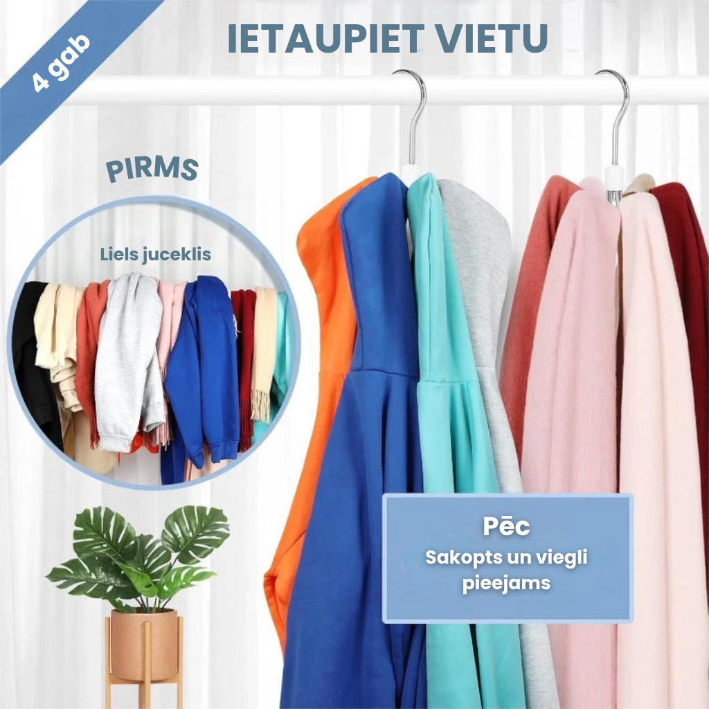 360° rotējošs džemperu un somiņu turētājs