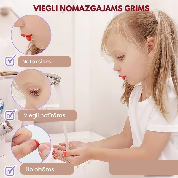 🌸 Bērnu nomazgājamais grima komplekts – droša un radoša spēle