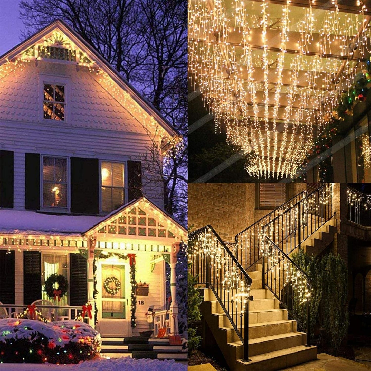 LED ledus lāstekas – krītošās lampiņas