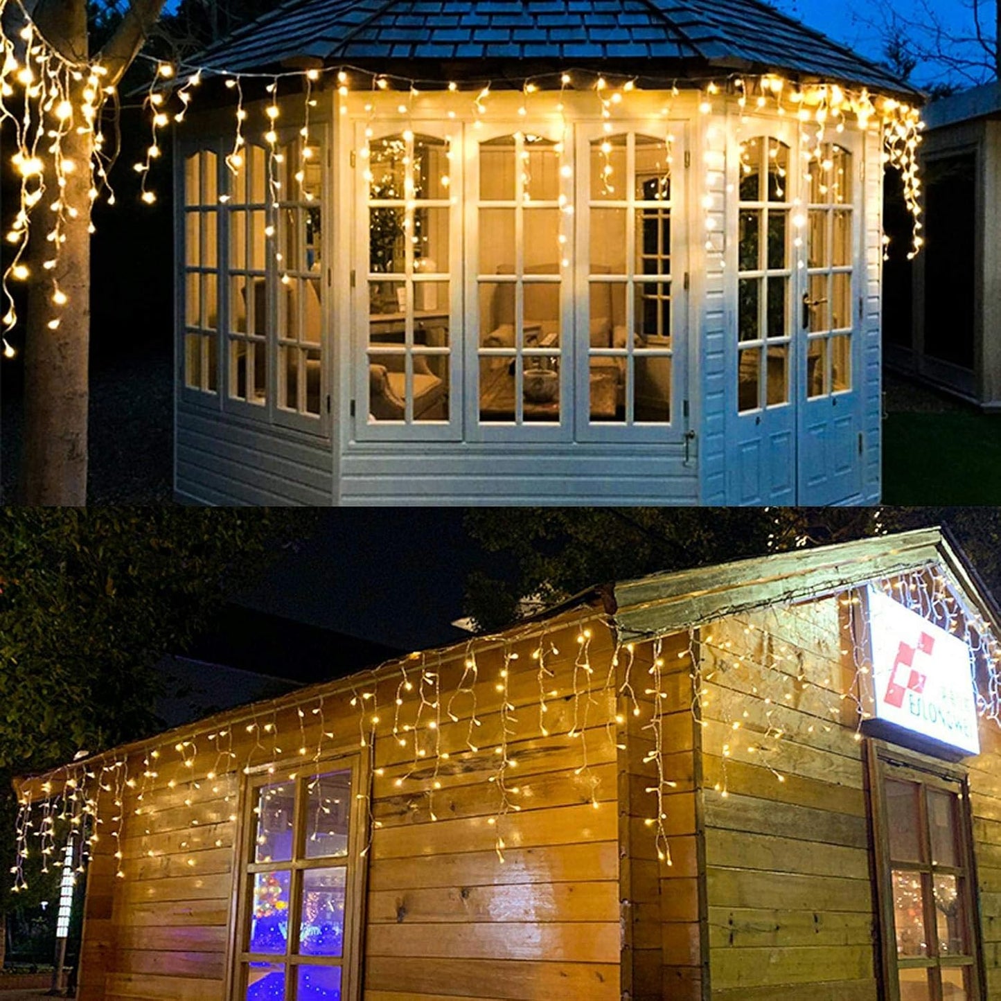 LED ledus lāstekas – krītošās lampiņas