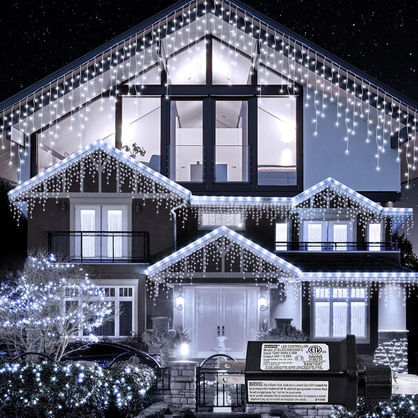 LED ledus lāstekas – krītošās lampiņas