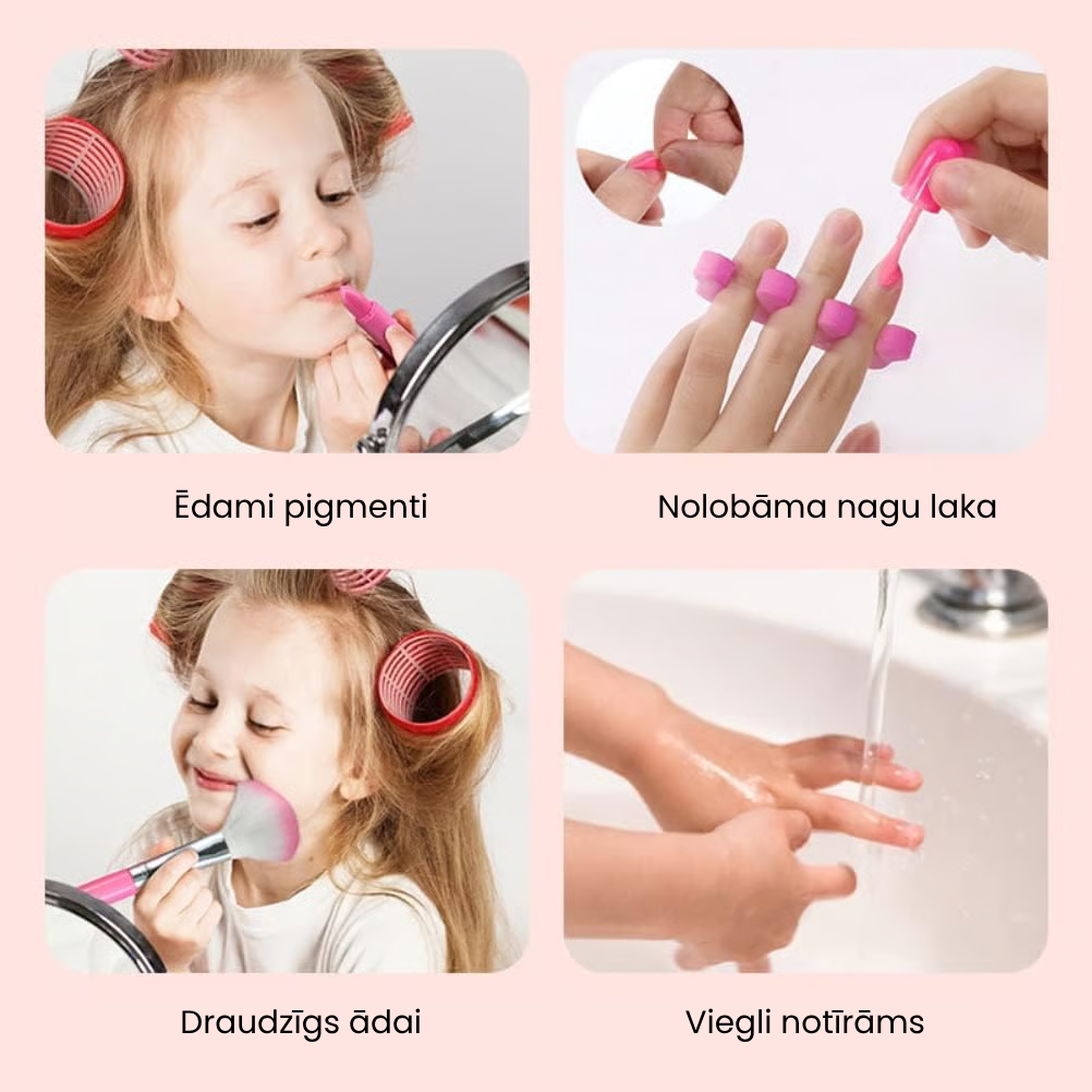 🌸 Bērnu nomazgājamais grima komplekts – droša un radoša spēle