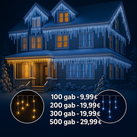 LED ledus lāstekas – krītošās lampiņas