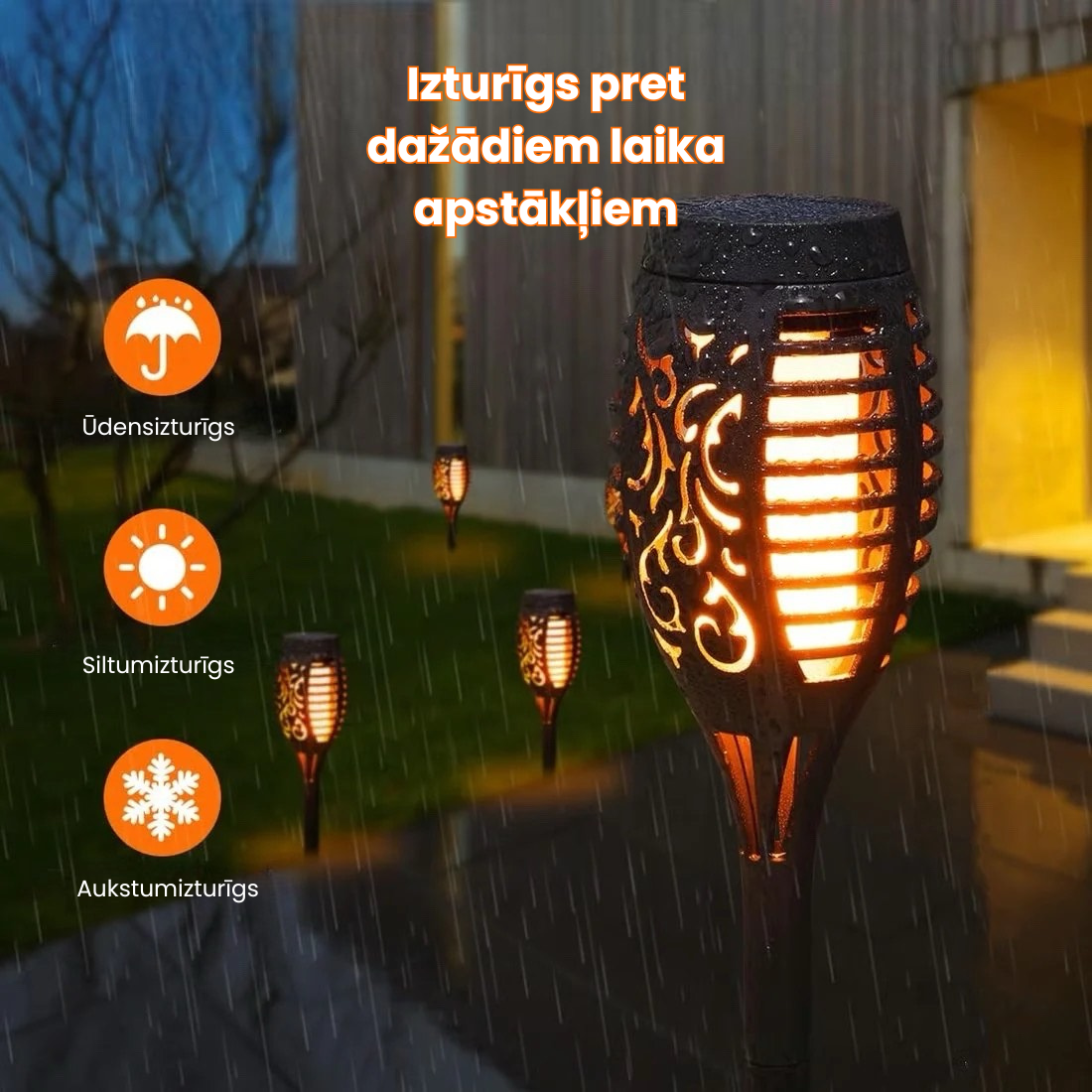 🔥 2025 Saules enerģijas lampas – Āra dekors ar liesmas efektu