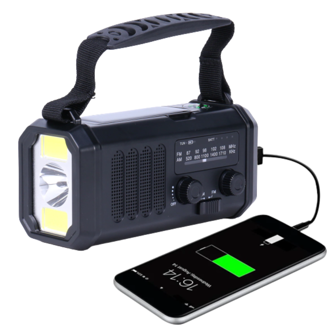 Avārijas Radio – ar 10 000 mAh iebūvētu akumulatoru, lukturi un rokas ...