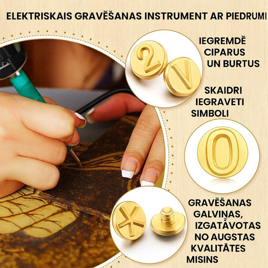 Elektriskais gravēšanas instruments ar piederumiem
