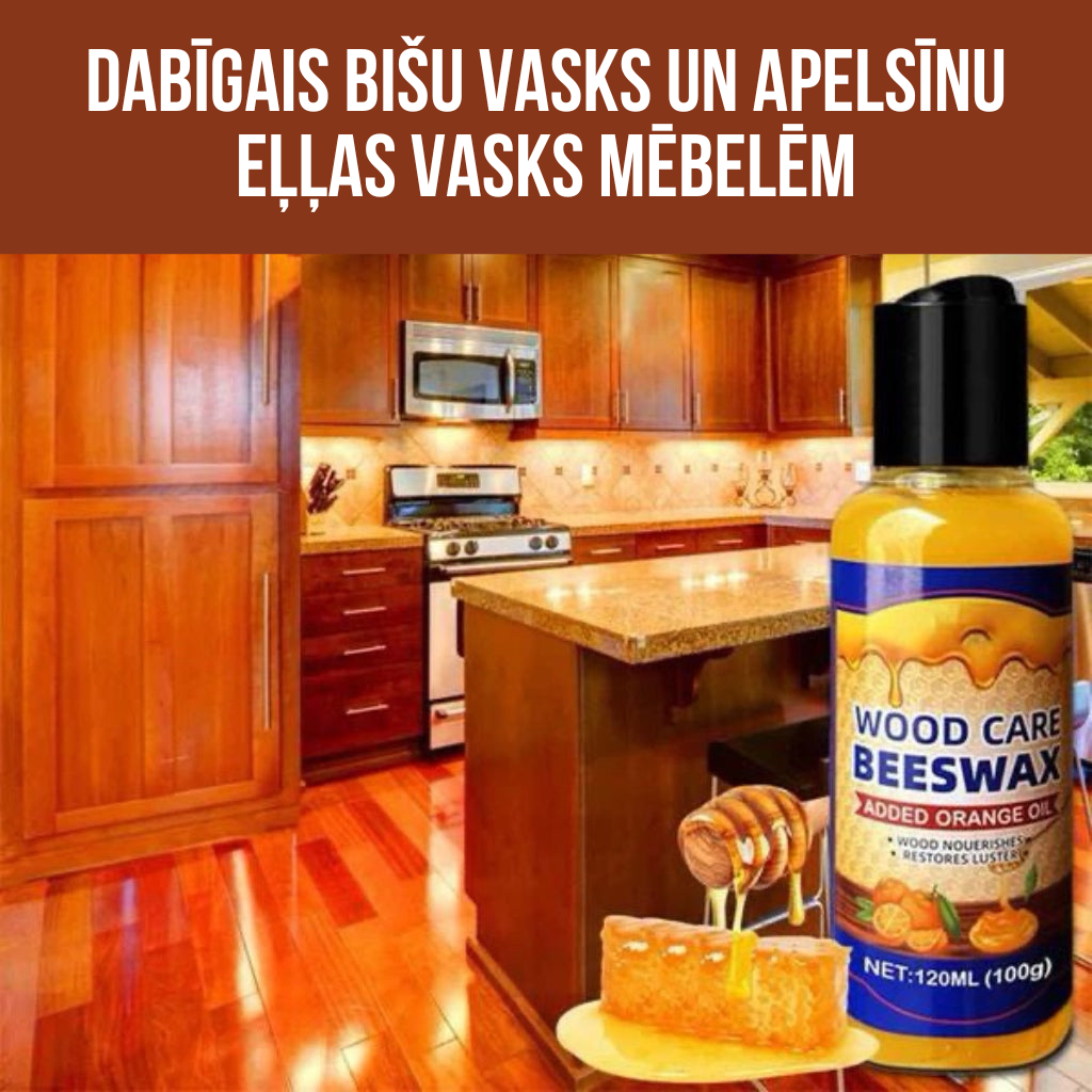 Dabīgais bišu vasks un apelsīnu eļļas vasks mēbelēm