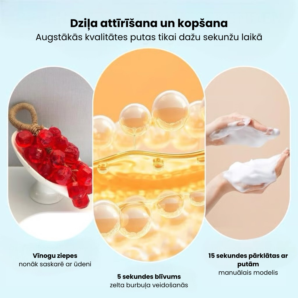 🔥 Oriģināls ar rokām darināts kristālveida vīnogu ziepju gabaliņš – maigas, attīrošas ziepes