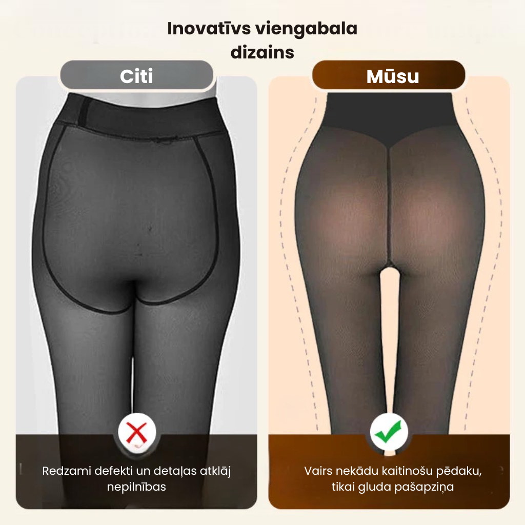 Figūru veidojošas legingas ar mākslīgās kažokādas siltinājumu un viengabalainu šuvi