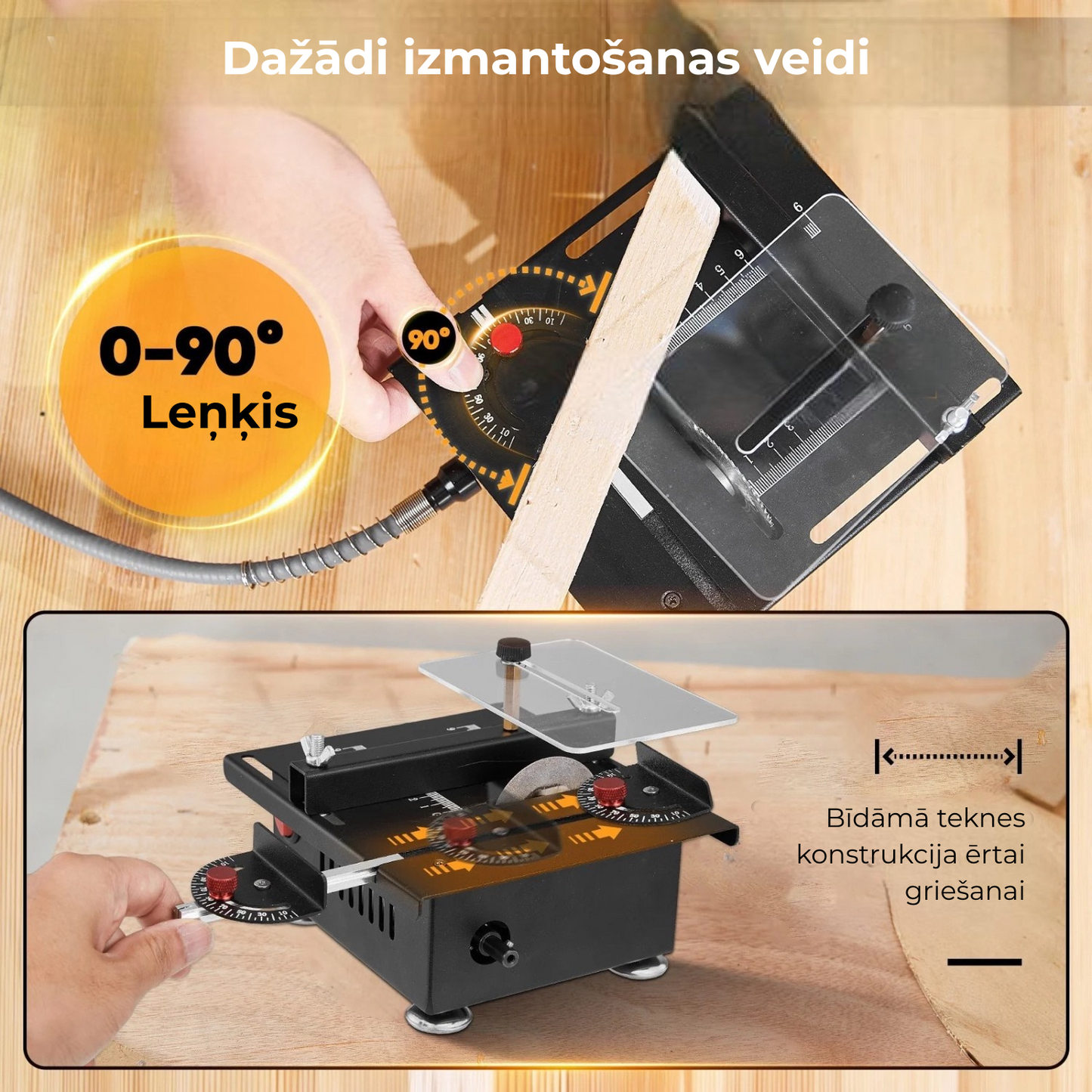 Mini daudzfunkcionālais galda zāģis