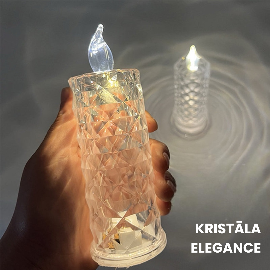 ✨ Kristālrozes svečturis – romantiska gaisma bez piepūles