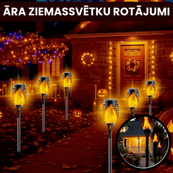🔥 2025 Saules enerģijas lampas – Āra dekors ar liesmas efektu