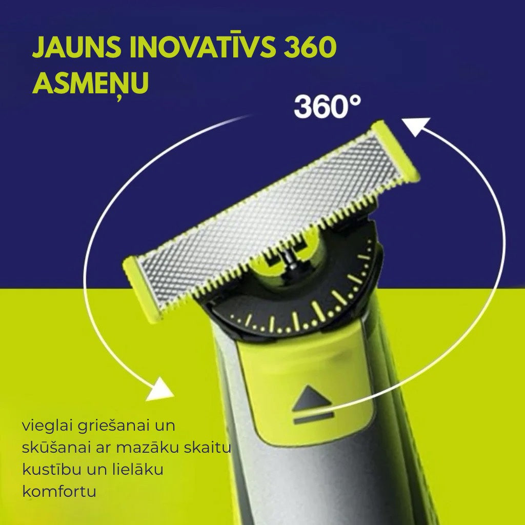 360° Flex Blade – profesionāls daudzfunkcionāls USB trimmeris vīriešiem
