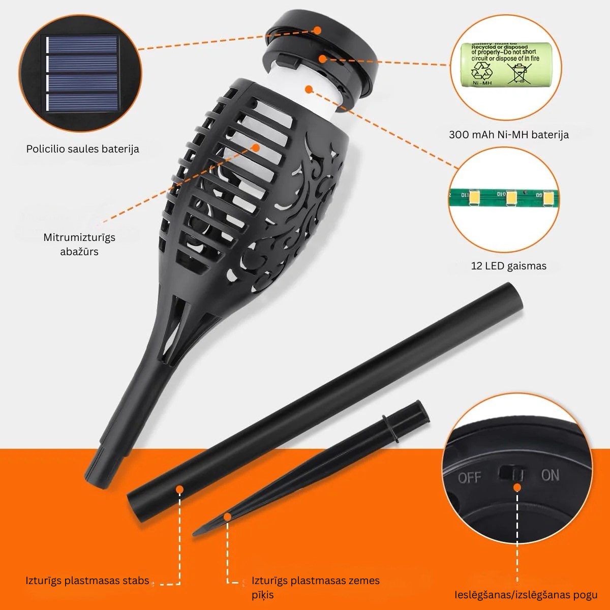 🔥 2025 Saules enerģijas lampas – Āra dekors ar liesmas efektu