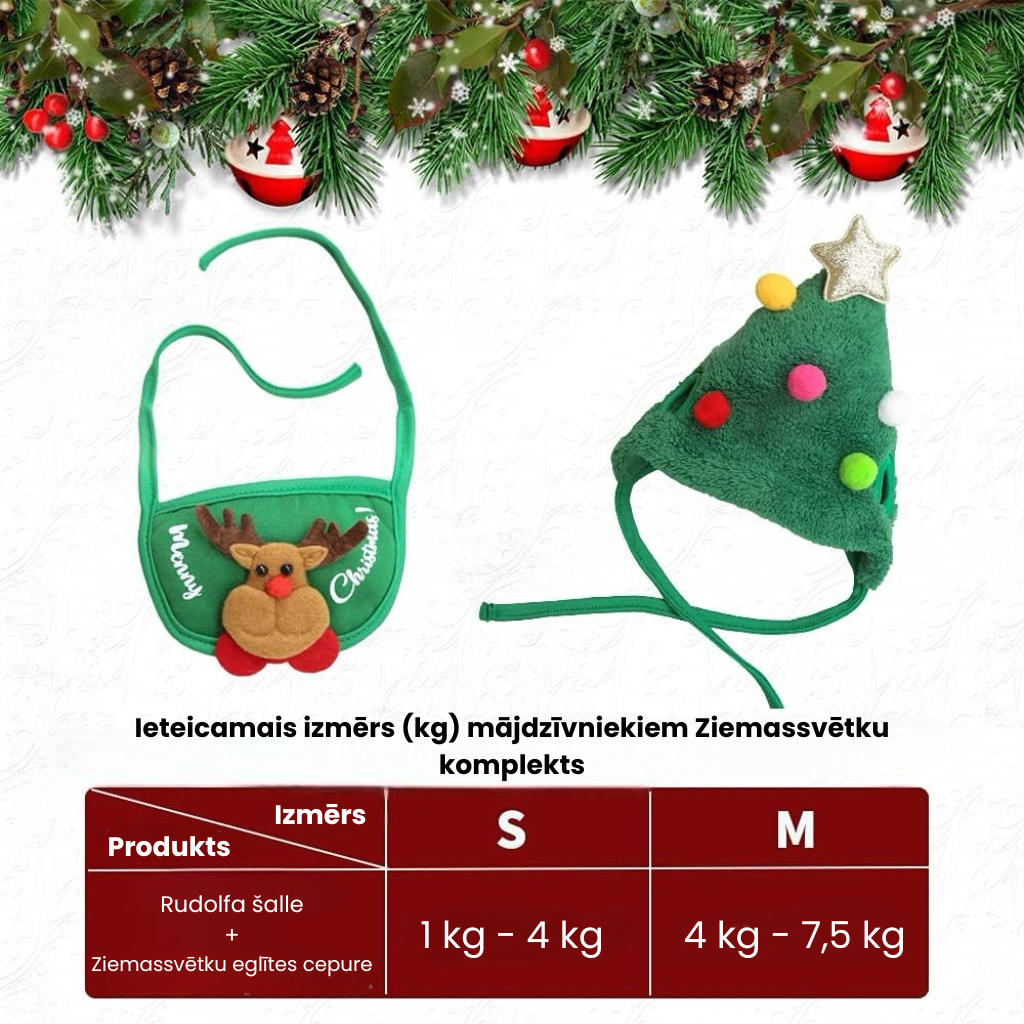 Mīlīga Ziemassvētku eglītes cepurīte ar pomponu