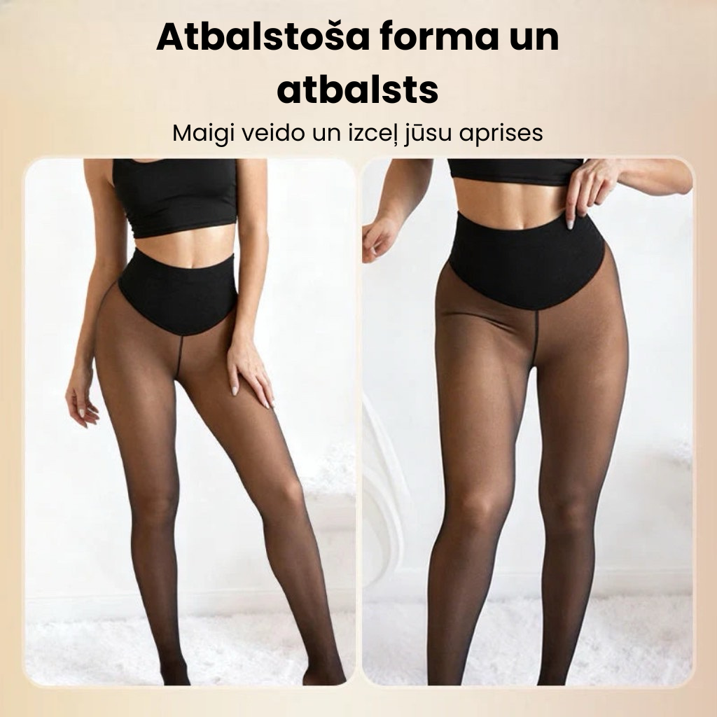 Vienvīles formējošās legingas – augsta jostasvieta ar kompresijas joslu, mīksts flīsa oderējums, neredzamas zem apģērba 🧥💕