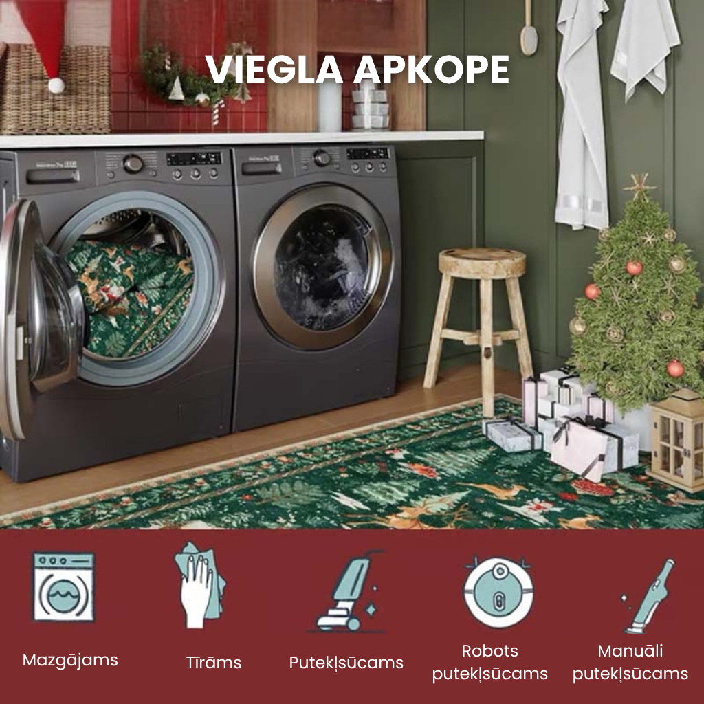 Mīkstie, neslīdošie Ziemassvētku paklāji mājas dekoram