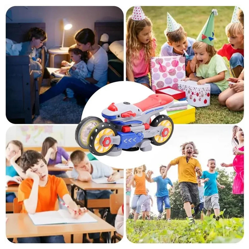 Jauns elektriskais motocikls ar gaismām un mūziku