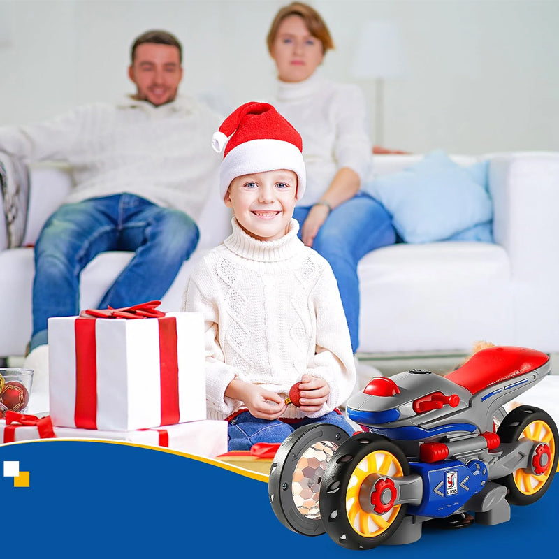 Jauns elektriskais motocikls ar gaismām un mūziku