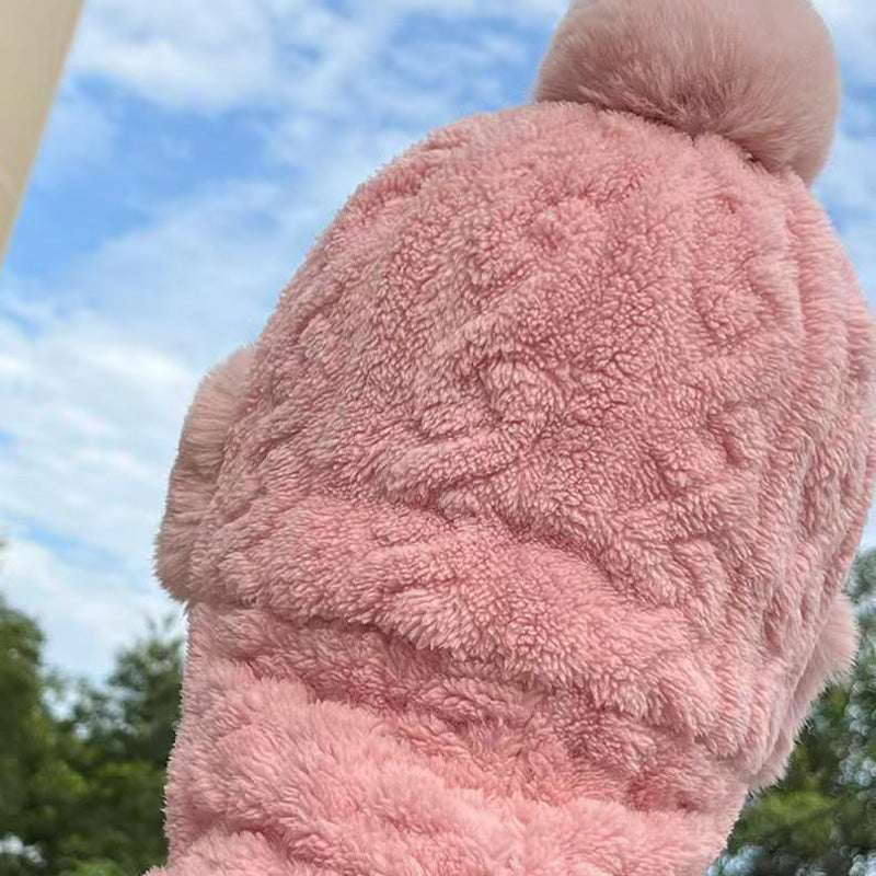 🔥 Sieviešu ziemas necaurlaidīga plīša cepure ar šalli 🎁